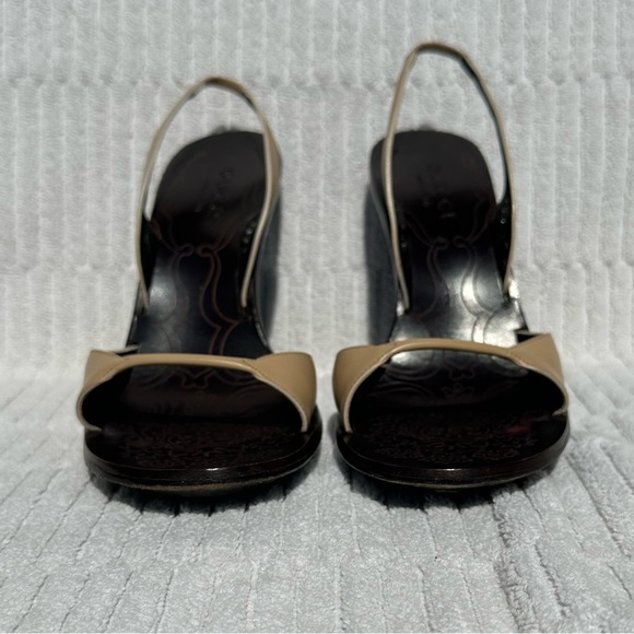 GUCCI HIGH HEEL SANDALS STACKED HEEL WOMENS SZ 7 1/2 B EUC ORIGINAL BOX 💯🔥 - Picture 3 of 4